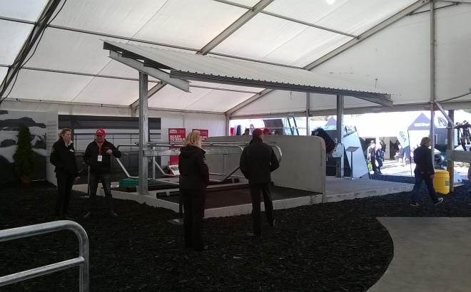 Demo of a dairy barn system at field days 